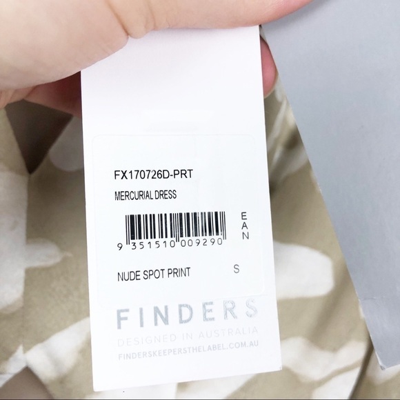 Finders Keepers Mercurial Dress Size Small Midi Cut Out V Neck Cream Casual - Picture 5 of 6